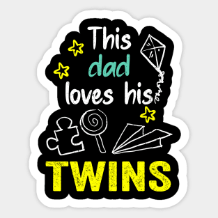 This dad loves his twins hand drawing illustrations Sticker